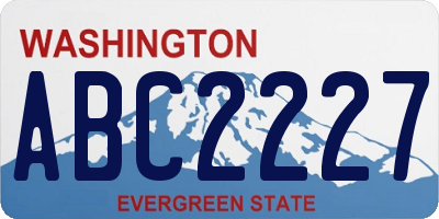 WA license plate ABC2227