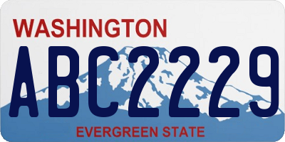 WA license plate ABC2229