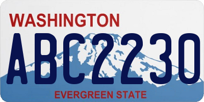 WA license plate ABC2230
