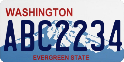 WA license plate ABC2234