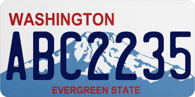 WA license plate ABC2235