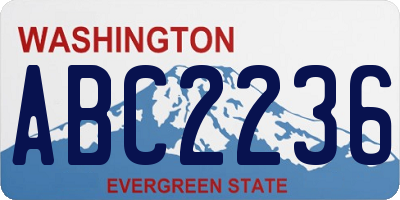 WA license plate ABC2236