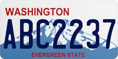 WA license plate ABC2237