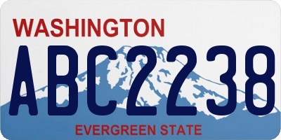 WA license plate ABC2238