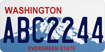 WA license plate ABC2244