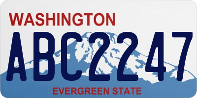 WA license plate ABC2247