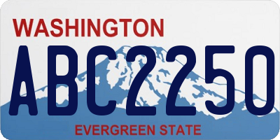 WA license plate ABC2250