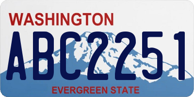 WA license plate ABC2251