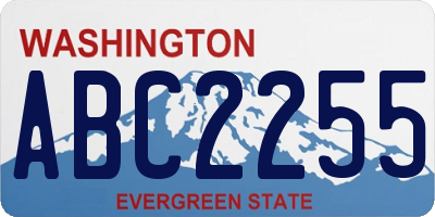 WA license plate ABC2255