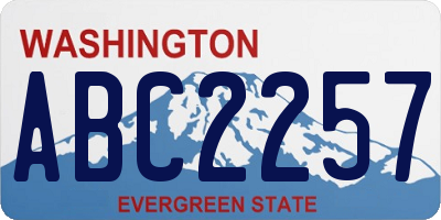 WA license plate ABC2257