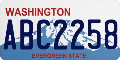WA license plate ABC2258
