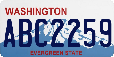 WA license plate ABC2259