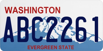 WA license plate ABC2261