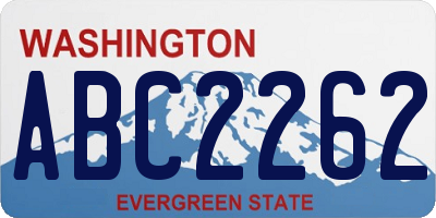 WA license plate ABC2262