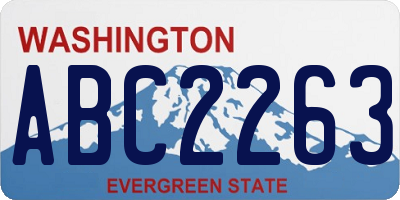 WA license plate ABC2263