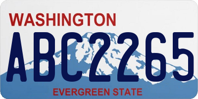 WA license plate ABC2265