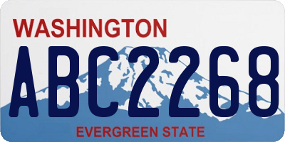 WA license plate ABC2268