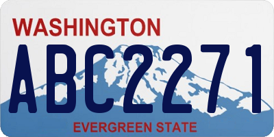 WA license plate ABC2271