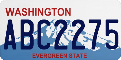 WA license plate ABC2275