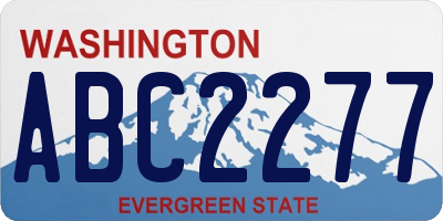 WA license plate ABC2277