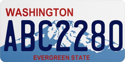 WA license plate ABC2280