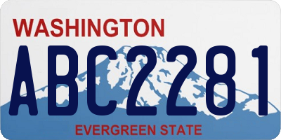 WA license plate ABC2281