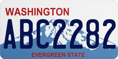 WA license plate ABC2282