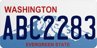 WA license plate ABC2283