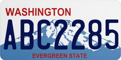 WA license plate ABC2285