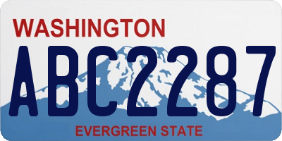 WA license plate ABC2287
