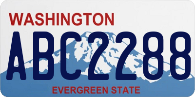 WA license plate ABC2288