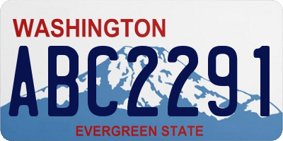 WA license plate ABC2291