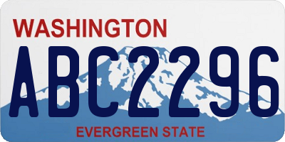 WA license plate ABC2296