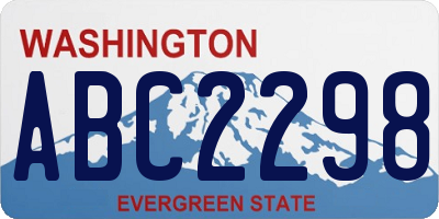 WA license plate ABC2298