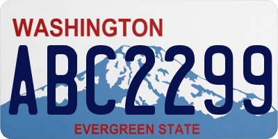 WA license plate ABC2299