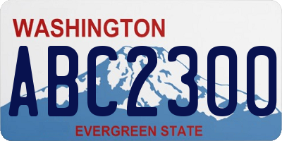 WA license plate ABC2300