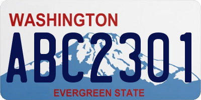 WA license plate ABC2301
