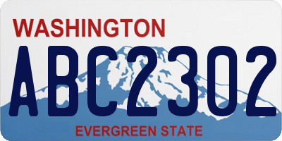 WA license plate ABC2302
