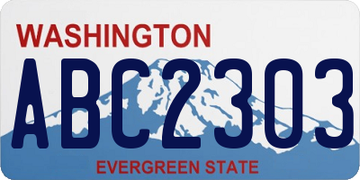 WA license plate ABC2303