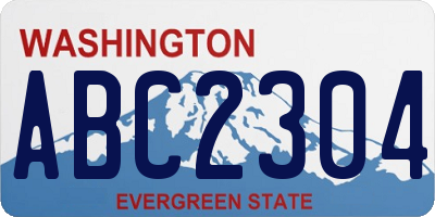WA license plate ABC2304