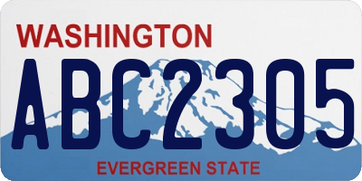 WA license plate ABC2305
