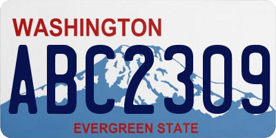 WA license plate ABC2309