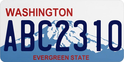 WA license plate ABC2310
