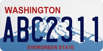WA license plate ABC2311
