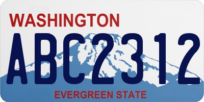 WA license plate ABC2312