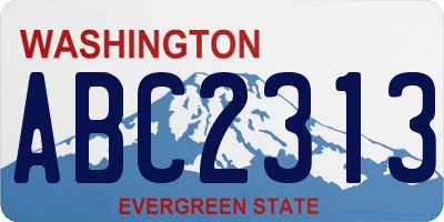 WA license plate ABC2313