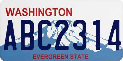WA license plate ABC2314