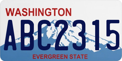 WA license plate ABC2315