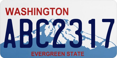 WA license plate ABC2317