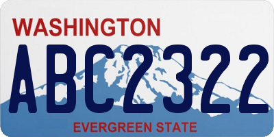 WA license plate ABC2322